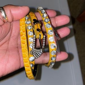 YELLOW/MUSTARD...SNAKE SKIN RHINESTONE BELT